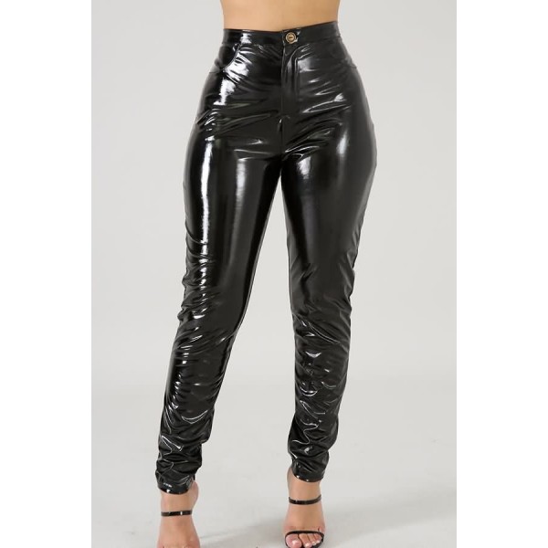 Black Leather High Waist Sexy Skinny Leggings